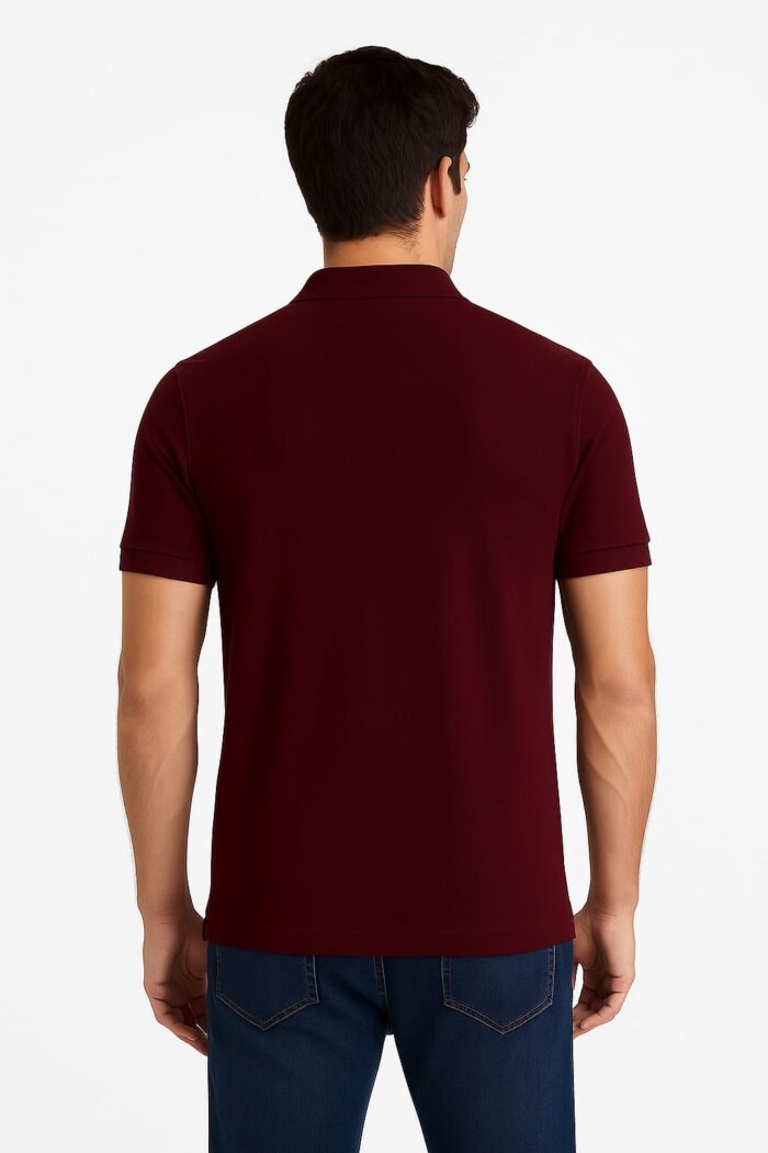 Plain Red Polo T-Shirt - Image 3