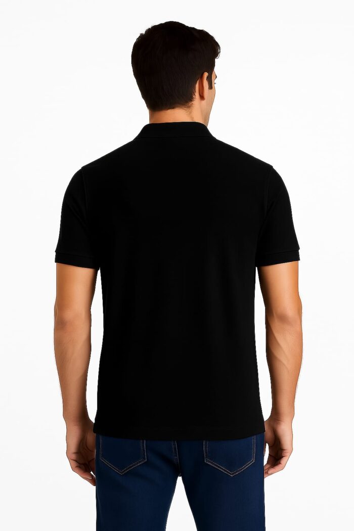 Plain Black Polo T-Shirt - Image 4