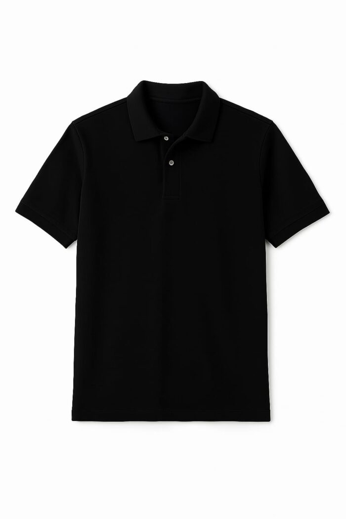 Plain Black Polo T-Shirt - Image 1