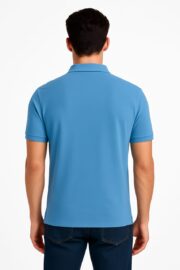 Plain Blue Polo T-Shirt - Image 4