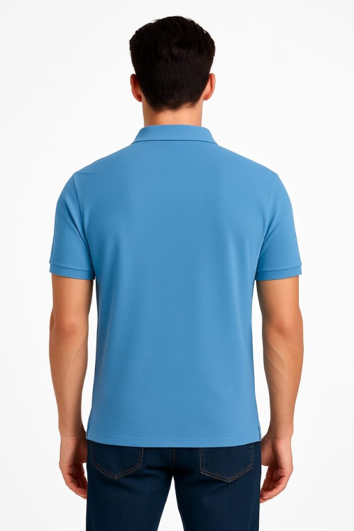 Plain Blue Polo T-Shirt - Image 4