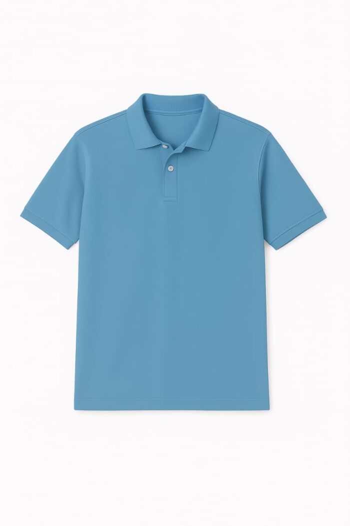 Plain Blue Polo T-Shirt - Image 1