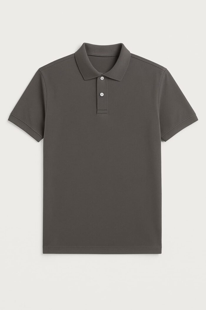 Plain Grey Polo T-Shirt - Image 1